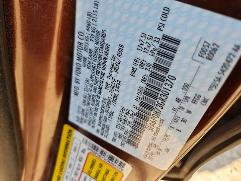 2016 FORD FUSION SE  