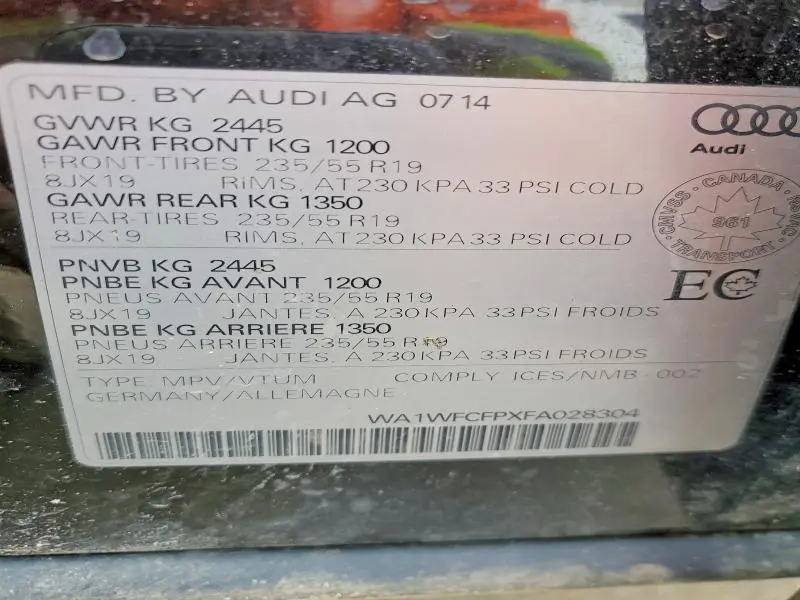 2015 AUDI Q5 PRESTIGE  