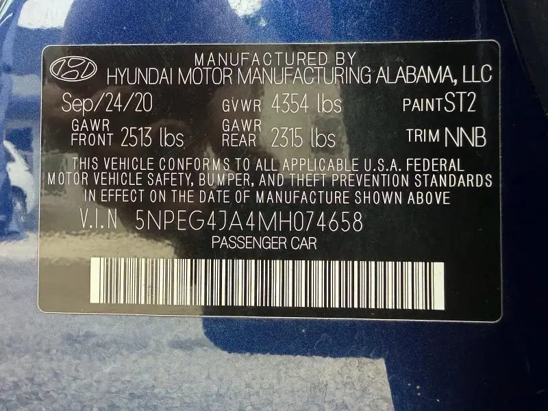 2021 HYUNDAI SONATA SE  
