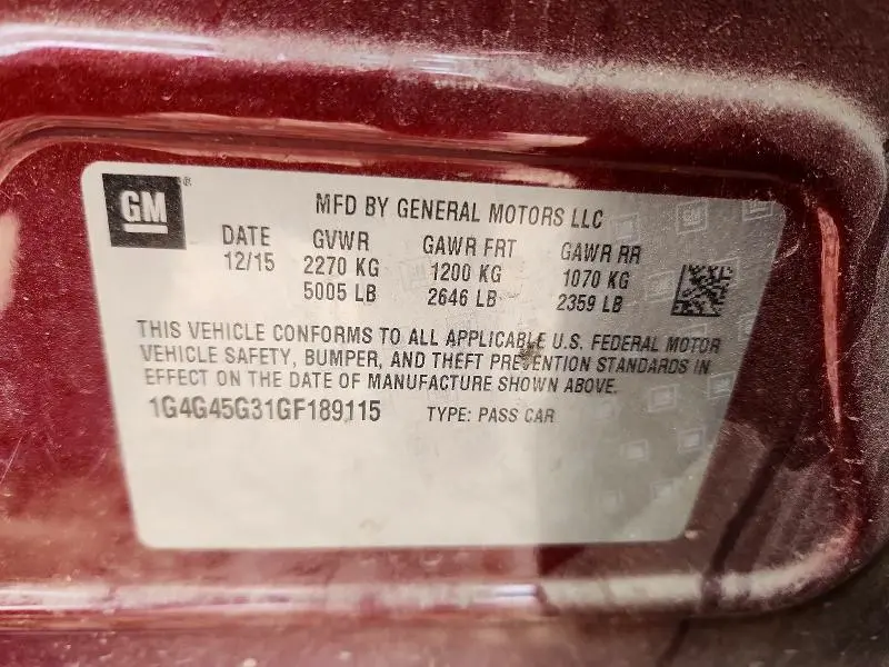 2016 BUICK LACROSSE SPORT TOURING  