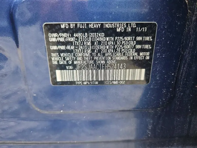 2014 SUBARU FORESTER 2.5I  