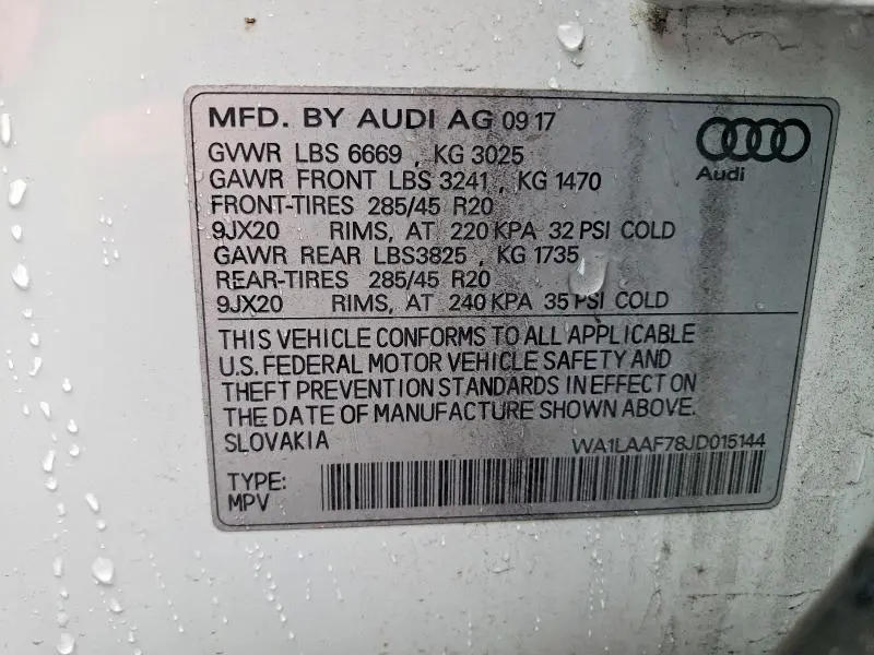 2018 AUDI Q7 PREMIUM PLUS  