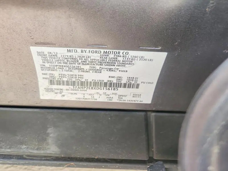 2013 FORD TAURUS SEL  