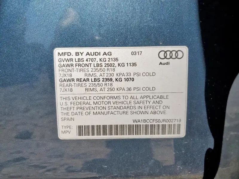 2018 AUDI Q3 PREMIUM  