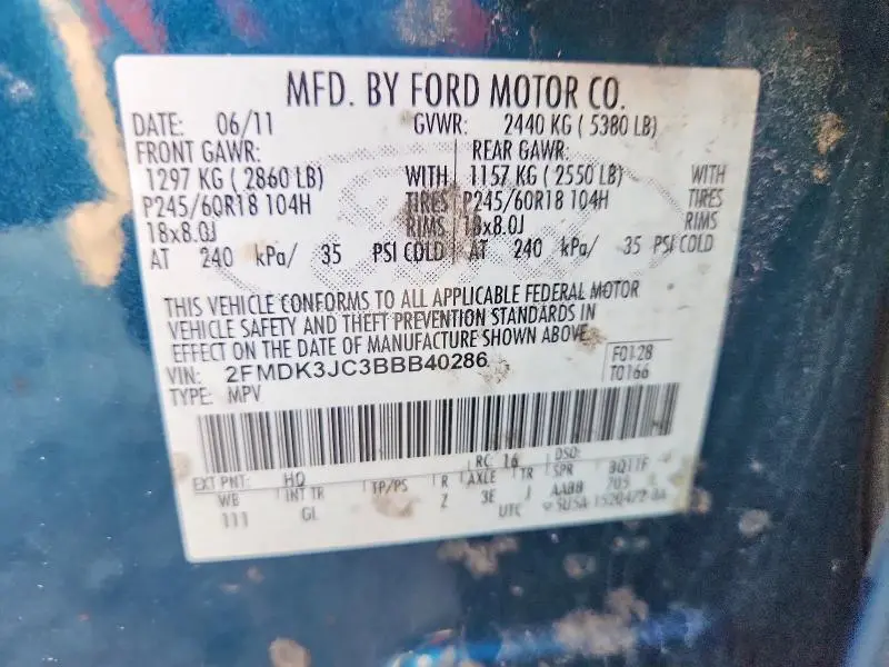 2011 FORD EDGE SEL  