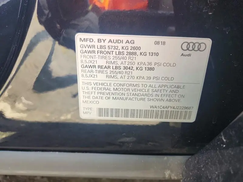 2018 AUDI SQ5 PRESTIGE  