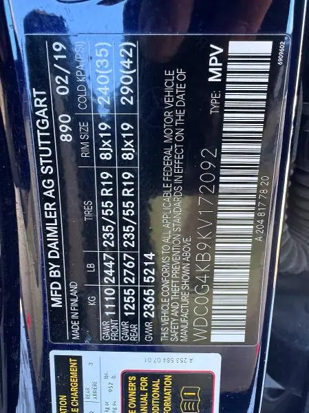 2019 MERCEDES-BENZ GLC 300 4MATIC  