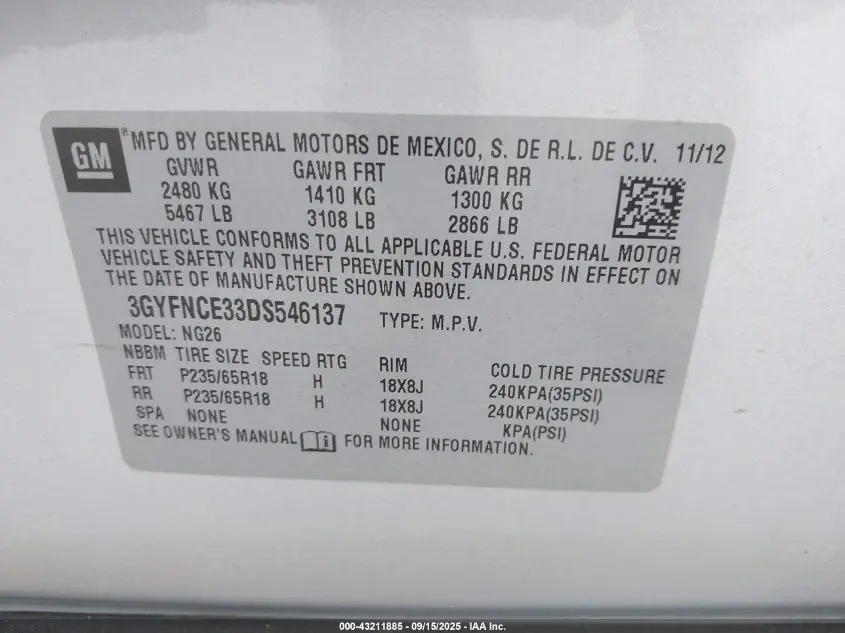 2013 CADILLAC SRX LUXURY COLLECTION