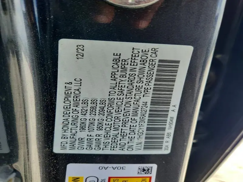 2024 HONDA ACCORD EX  