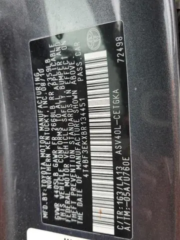 2011 TOYOTA CAMRY BASE  