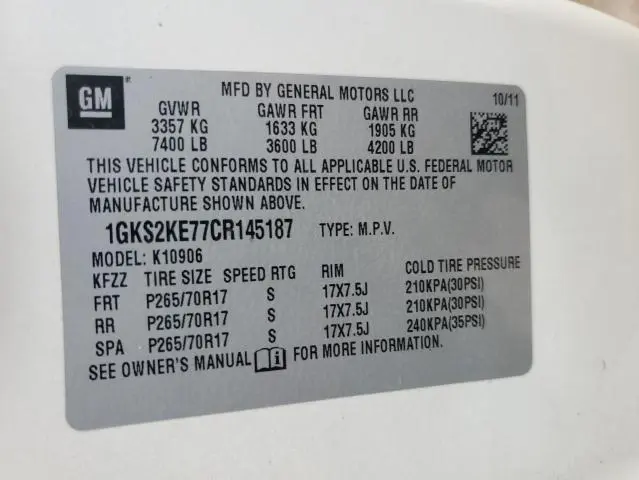 2012 GMC YUKON XL K1500 SLT  