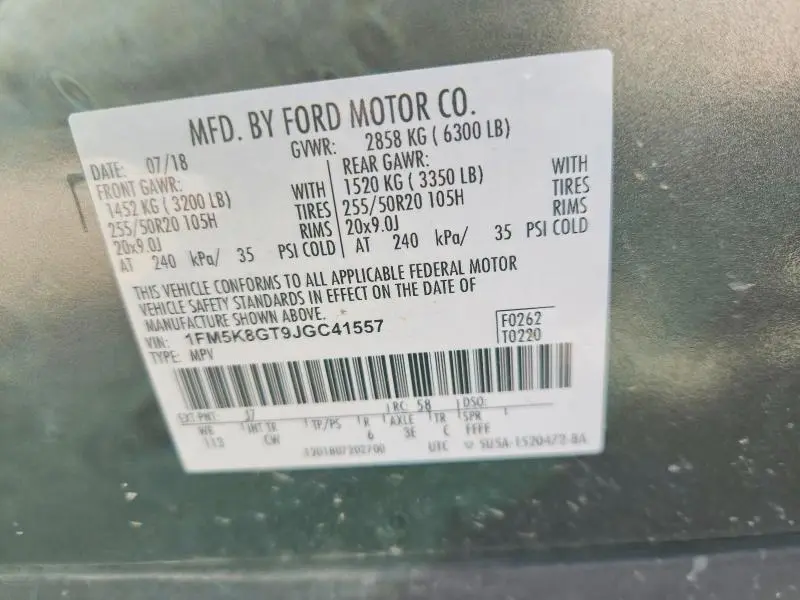 2018 FORD EXPLORER SPORT  