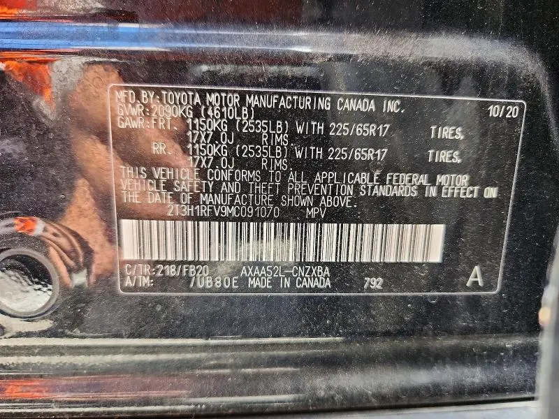 2021 TOYOTA RAV4 LE  
