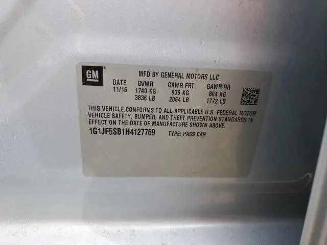 2017 CHEVROLET SONIC PREMIER  