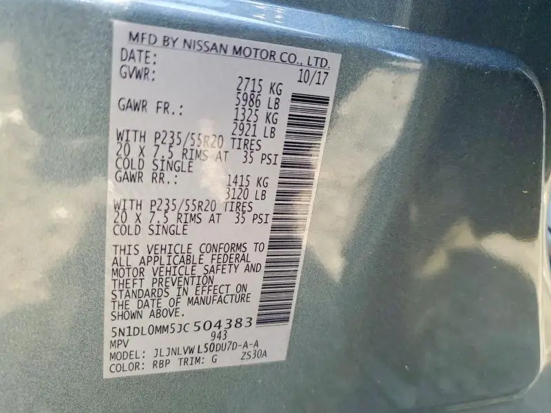2018 INFINITI QX60 BASE  