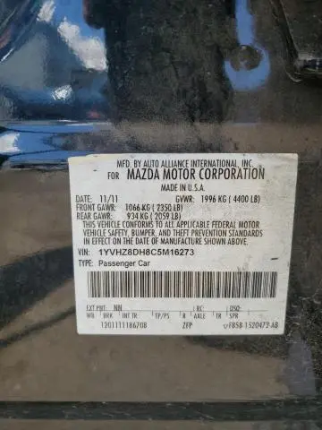 2012 MAZDA 6 I  