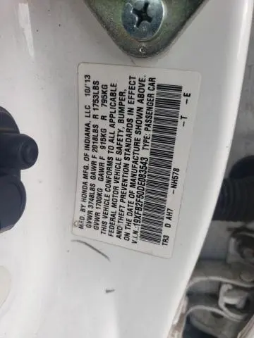 2013 HONDA CIVIC LX  