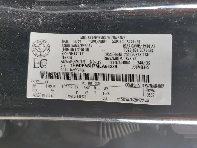 2021 FORD BRONCO BASE  