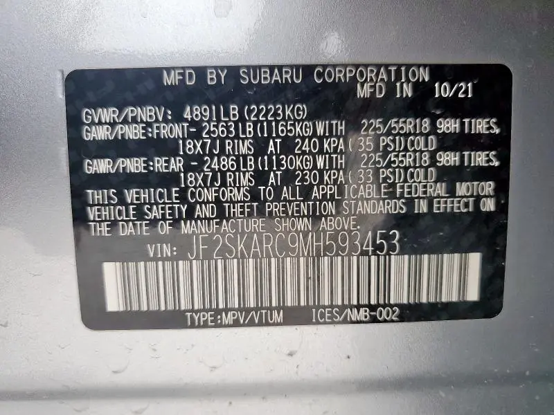 2021 SUBARU FORESTER SPORT  