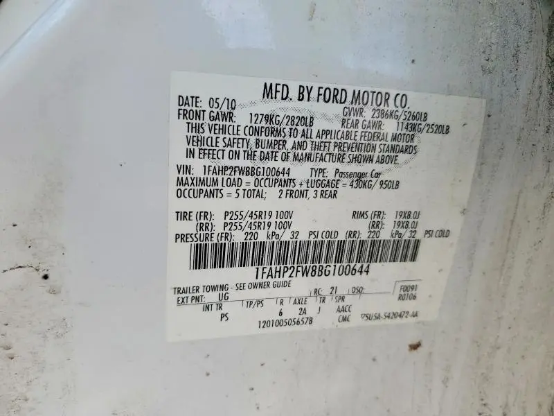 2011 FORD TAURUS LIMITED  