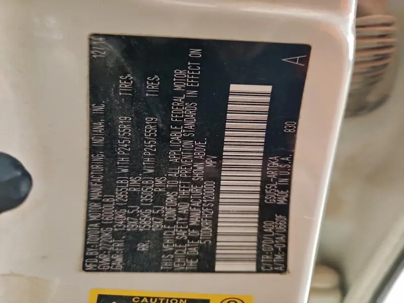 2015 TOYOTA HIGHLANDER LIMITED  