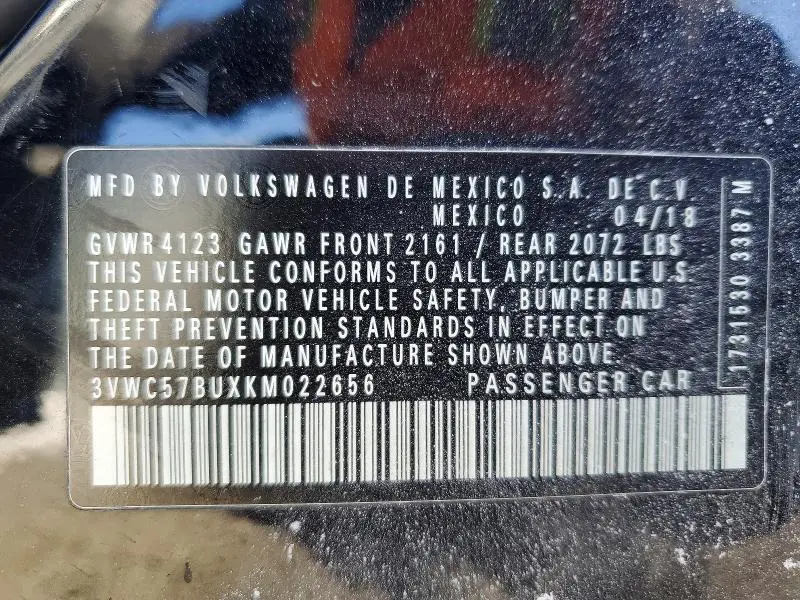 2019 VOLKSWAGEN JETTA S  