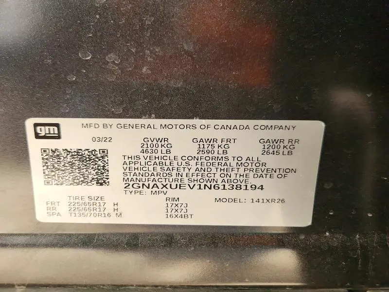 2022 CHEVROLET EQUINOX LT  