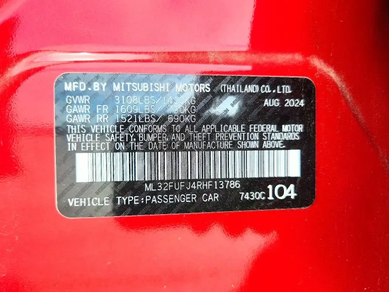 2024 MITSUBISHI MIRAGE G4 ES  