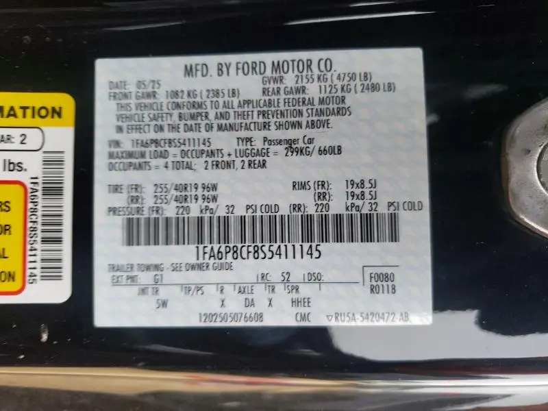 2025 FORD MUSTANG GT  