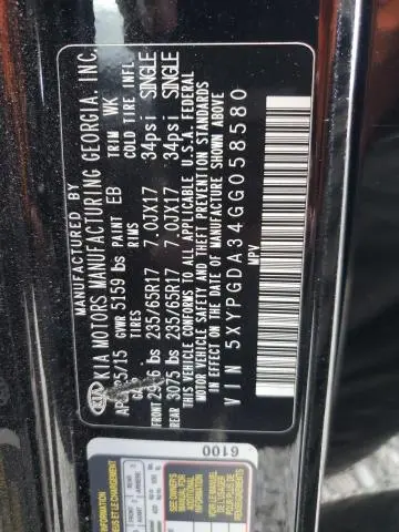 2016 KIA SORENTO LX  