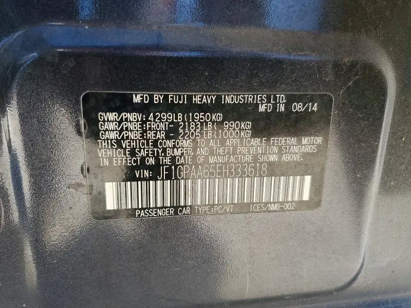 2014 SUBARU IMPREZA   