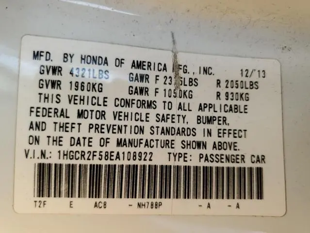 2014 HONDA ACCORD SPORT  