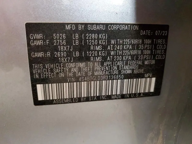 2024 SUBARU OUTBACK ONYX EDITION XT  