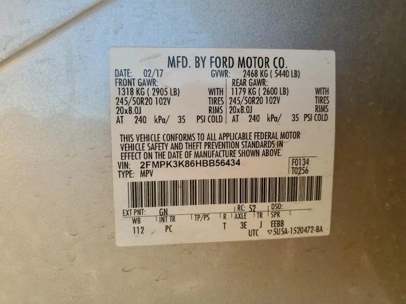 2017 FORD EDGE TITANIUM  