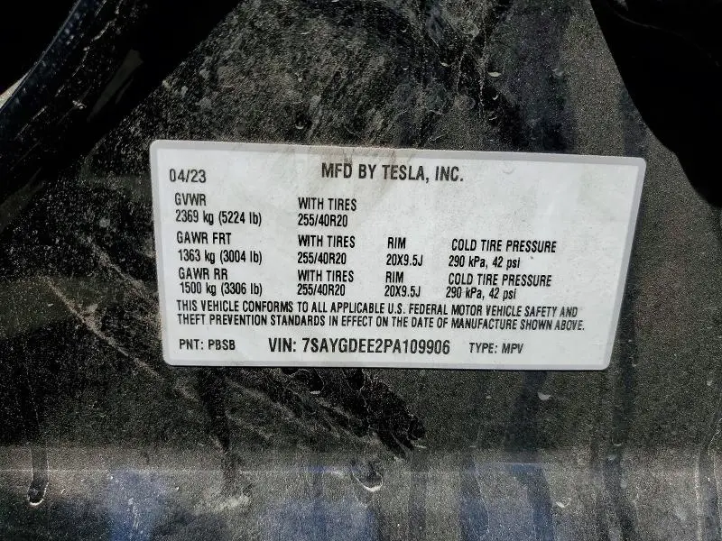 2023 TESLA MODEL Y   