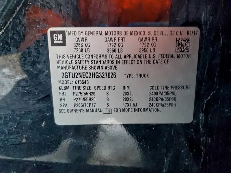 2017 GMC SIERRA K1500 SLT  