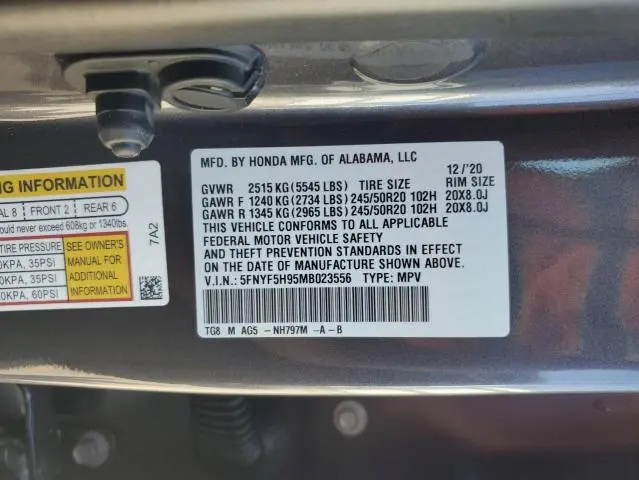 2021 HONDA PILOT TOURING  