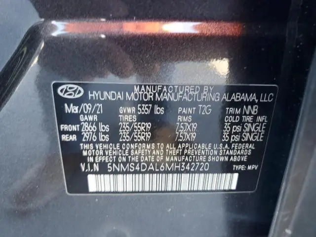 2021 HYUNDAI SANTA FE LIMITED  