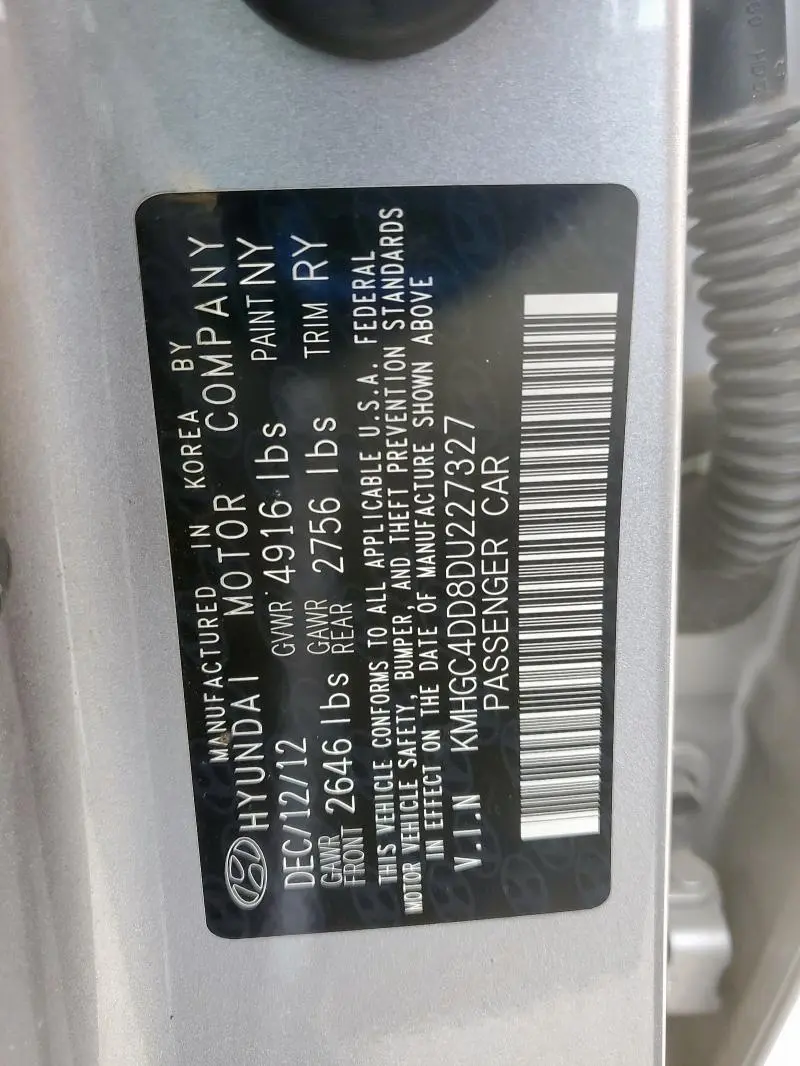 2013 HYUNDAI GENESIS 3.8L  