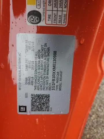 2021 CHEVROLET CAMARO LS  