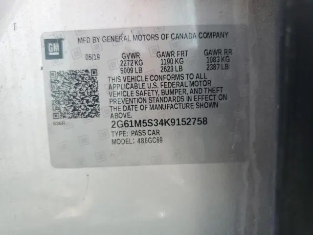 2019 CADILLAC XTS LUXURY  