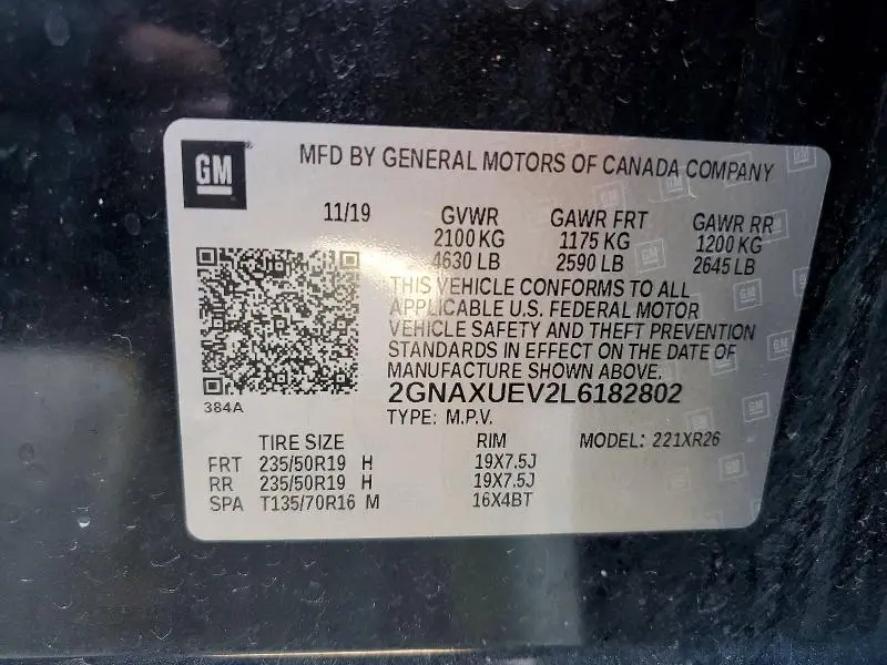 2020 CHEVROLET EQUINOX LT  