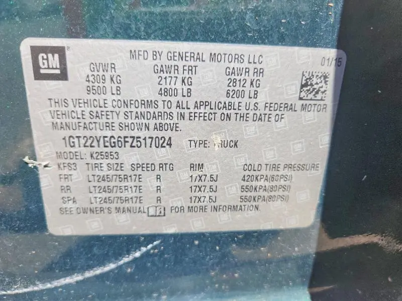 2015 GMC SIERRA K2500 SLE  