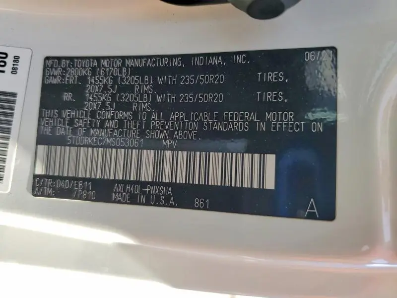 2021 TOYOTA SIENNA XSE  