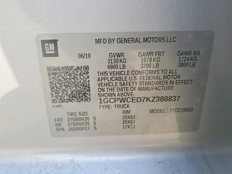 2019 CHEVROLET SILVERADO C1500 LT  