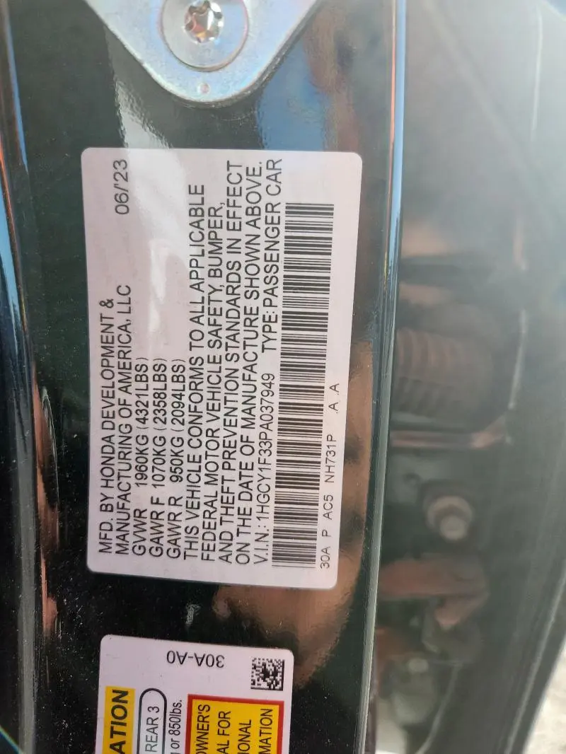 2023 HONDA ACCORD EX  