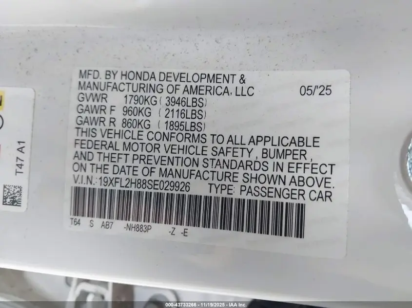 2025 HONDA CIVIC SEDAN SPORT