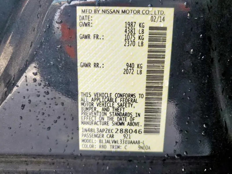 2014 NISSAN ALTIMA 3.5S  