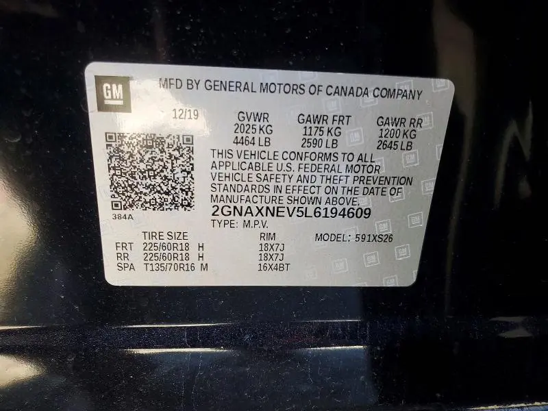 2020 CHEVROLET EQUINOX PREMIER  