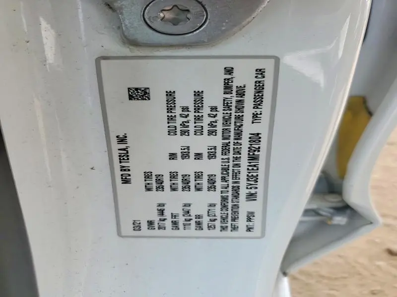 2021 TESLA MODEL 3   